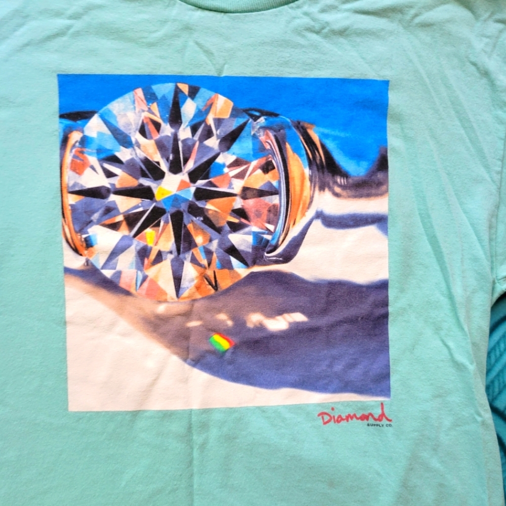 SOLD - Diamond Supply medium light turquoise tee